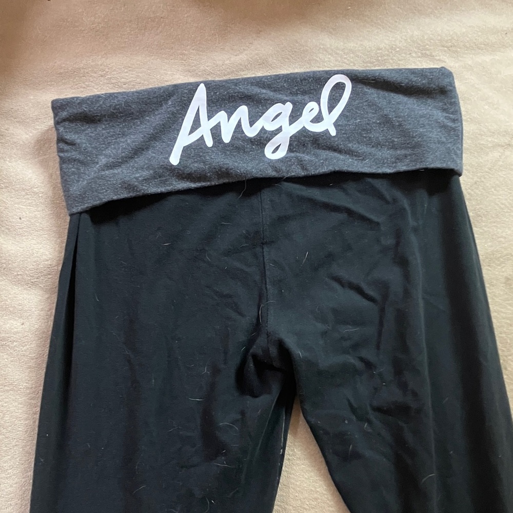 Victoria's Secret Charcoal and Black Fold-Over Leggings